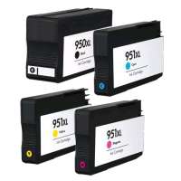 Remanufactured HP 950XL, 951XL ink cartridges, high yield, 4 pack